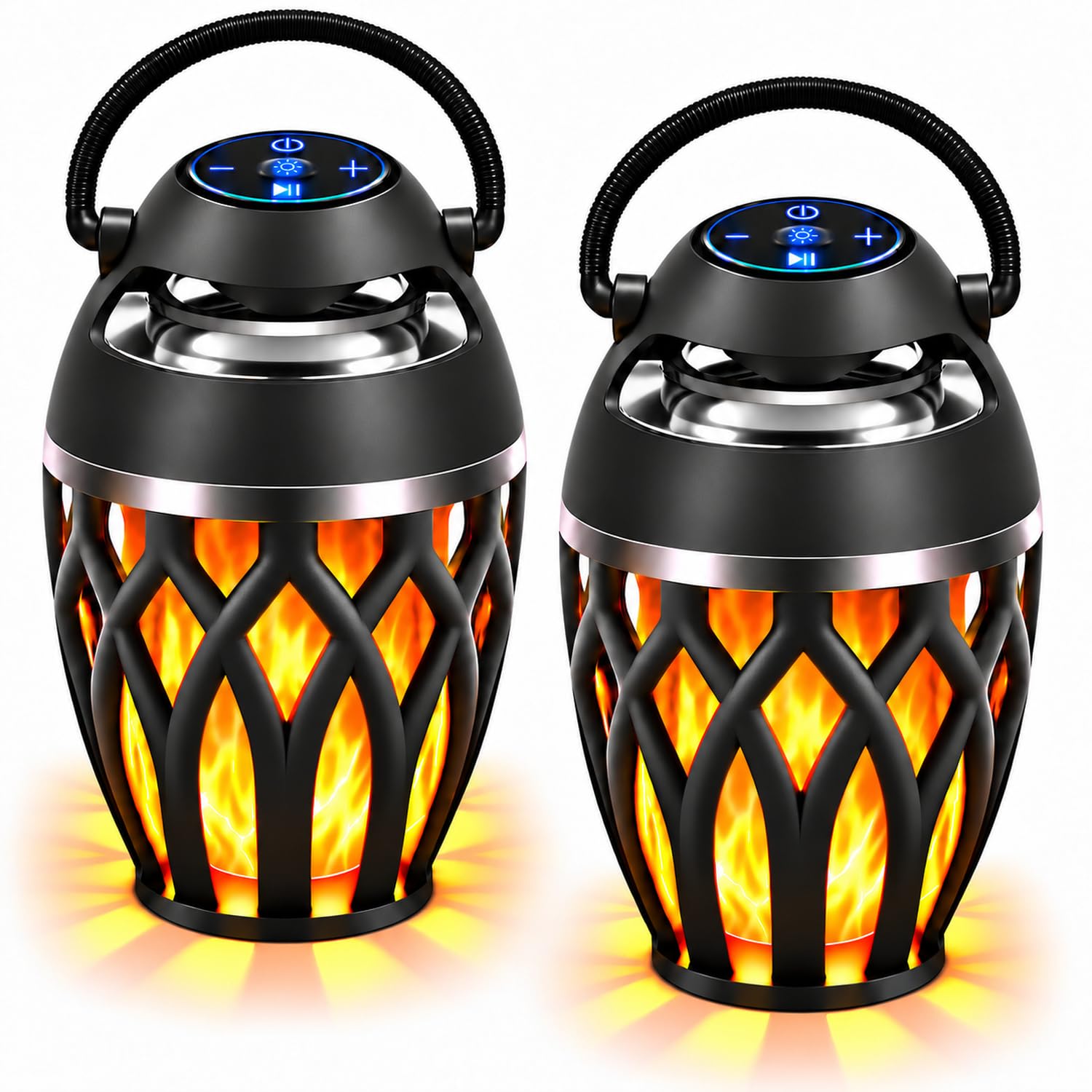 Outdoor Speakers Bluetooth with Light, IP5X Waterproof, Gifts for Men 2Pack