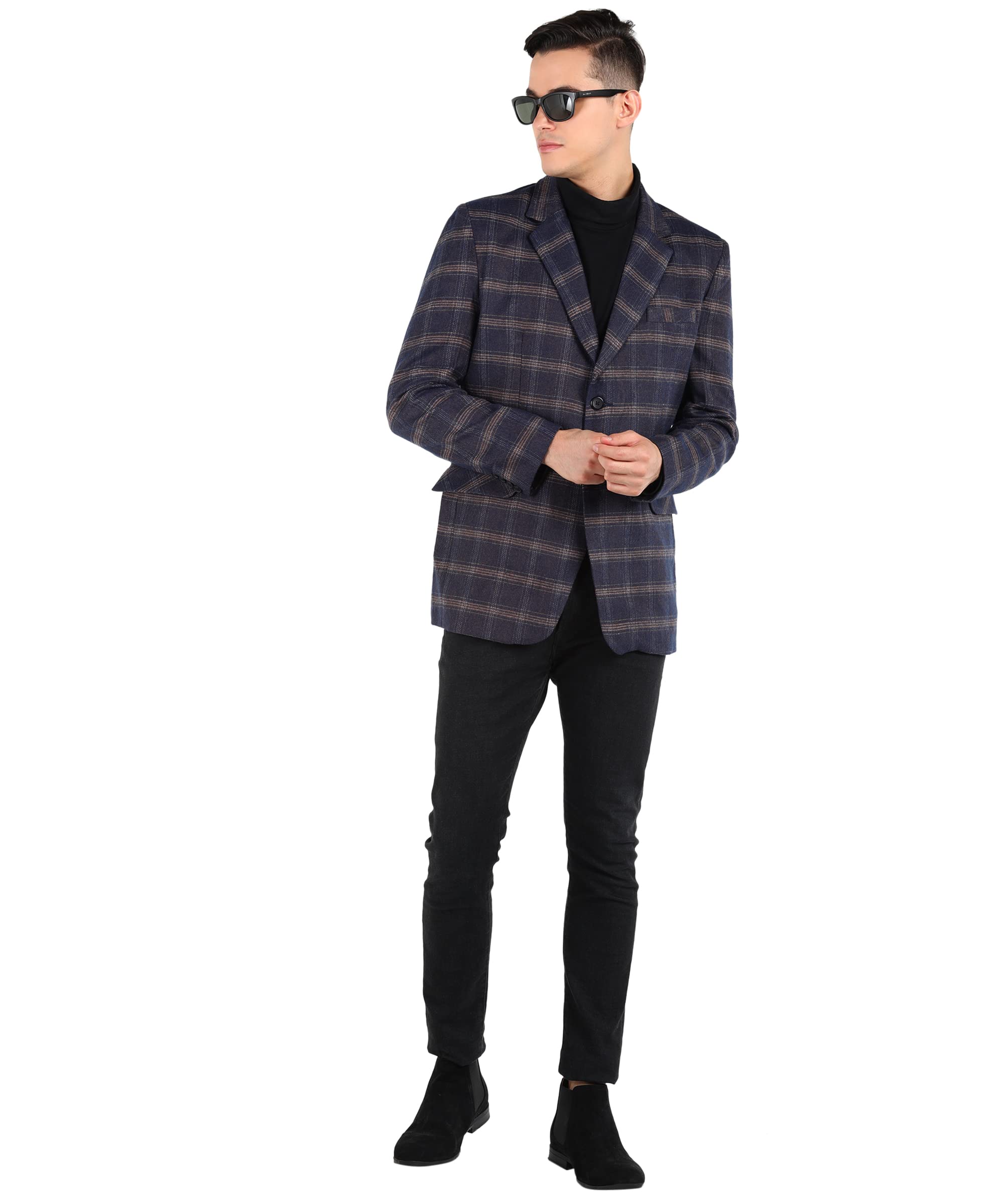 Men Checkered Single Breasted Casual, Formal, Party Blazer (Multicolor)-image-26