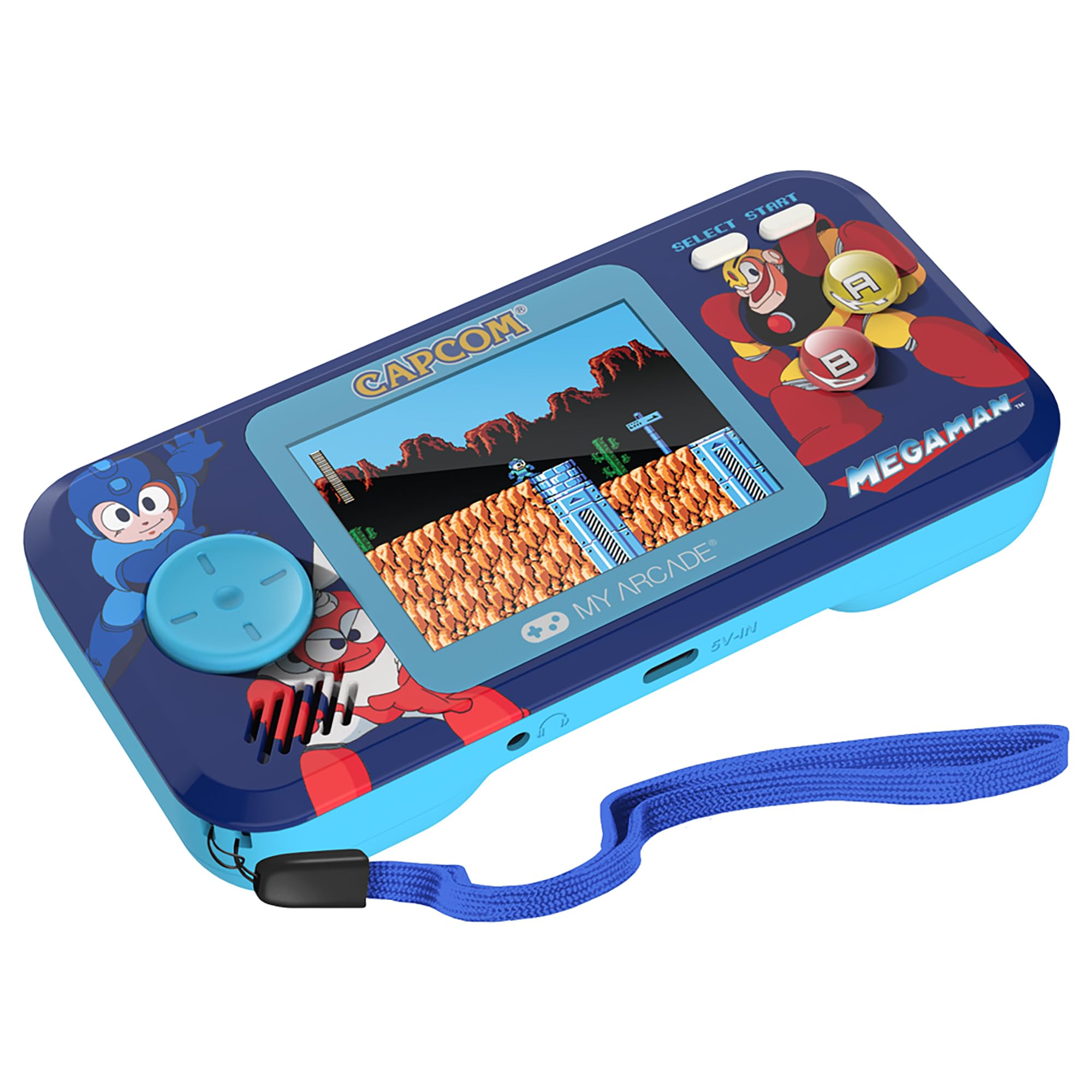 My Arcade DGUNL-7149 Mega Man Pocket Player Pro - Sistema di gioco portatile con custodia per il trasporto