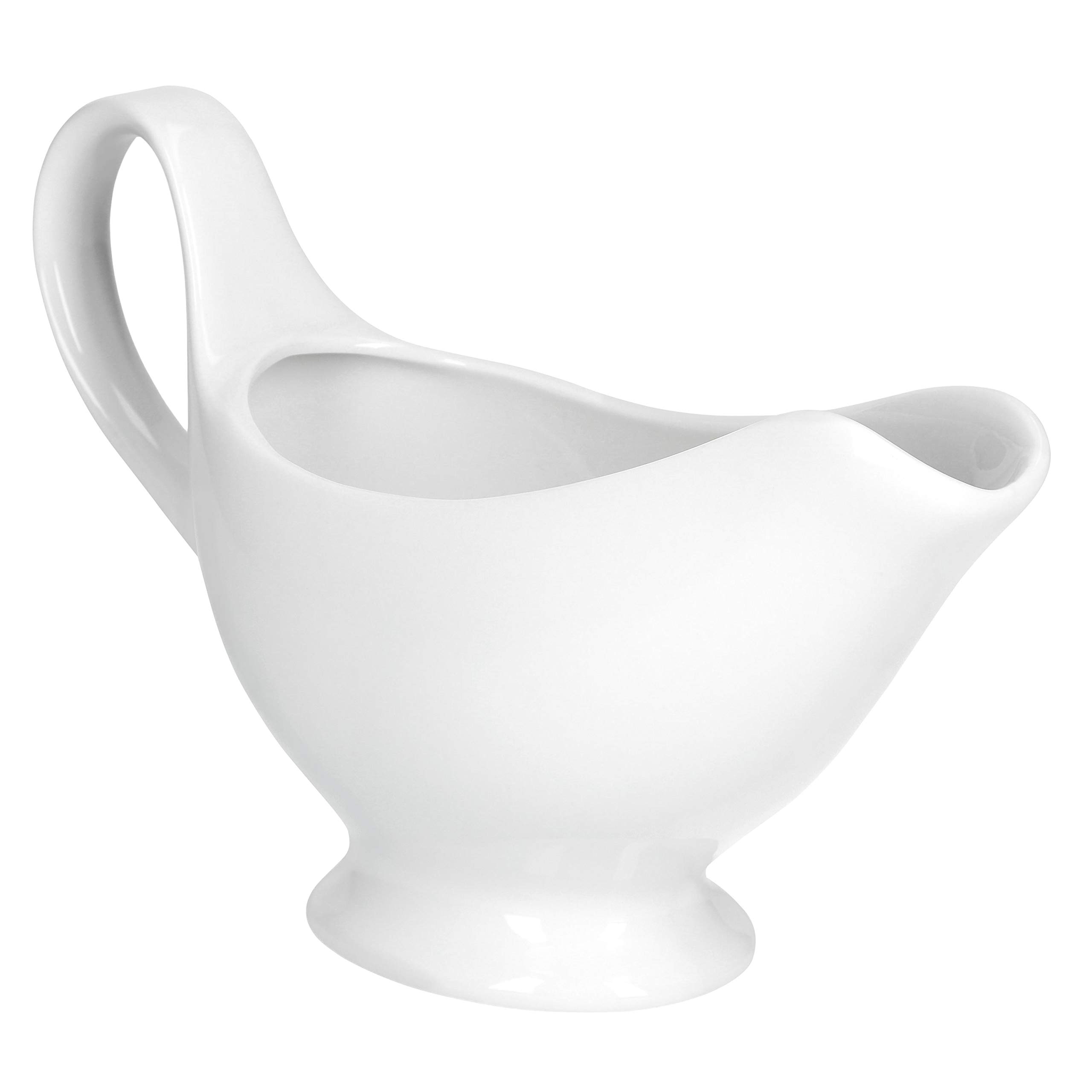 MamboCat 2er Set Sauciere Porzellan weiß 220ml I Sossenkanne I Klassische Saucen Behälter I Porzellankännchen für Bratensaft Käsedip & Salatdressing I Soßen Schale I Gastronomiebedarf Soßiere