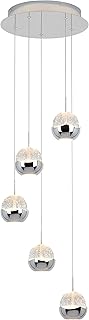 artika Oracle 5-Light Pendant - Modern LED Integrated Ceiling Light, Ene...