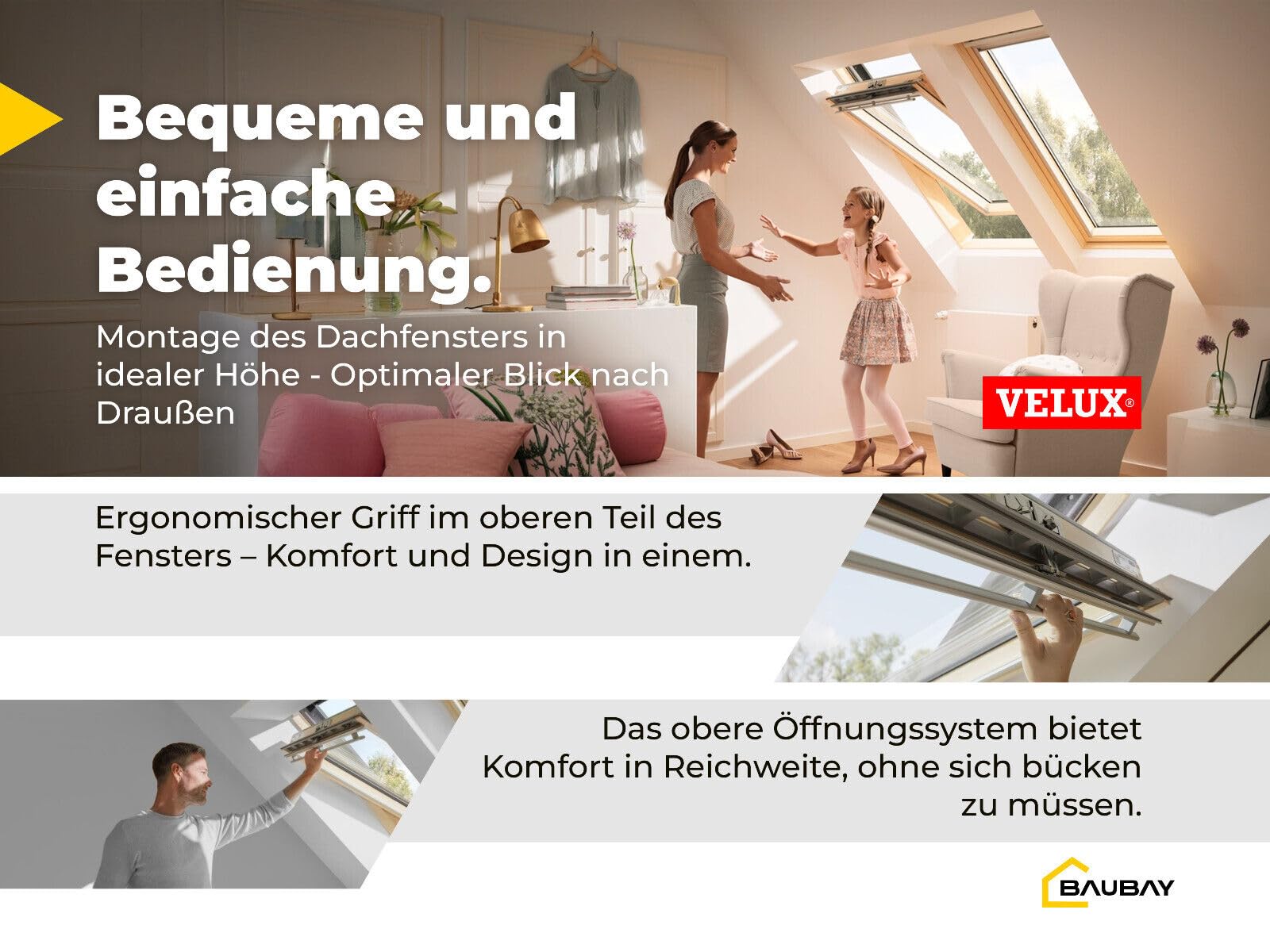 Dachfenster Set für VELUX | Holzfenster MK06 (78 x 118 cm) mit 3-fach Verglasung und ThermoTechnology™ inkl. Eindeckrahmen für Dachziegel (1,5-12 cm) + BDX Dämm-und Anschluss-Set+BBX Dampfsperrschürze