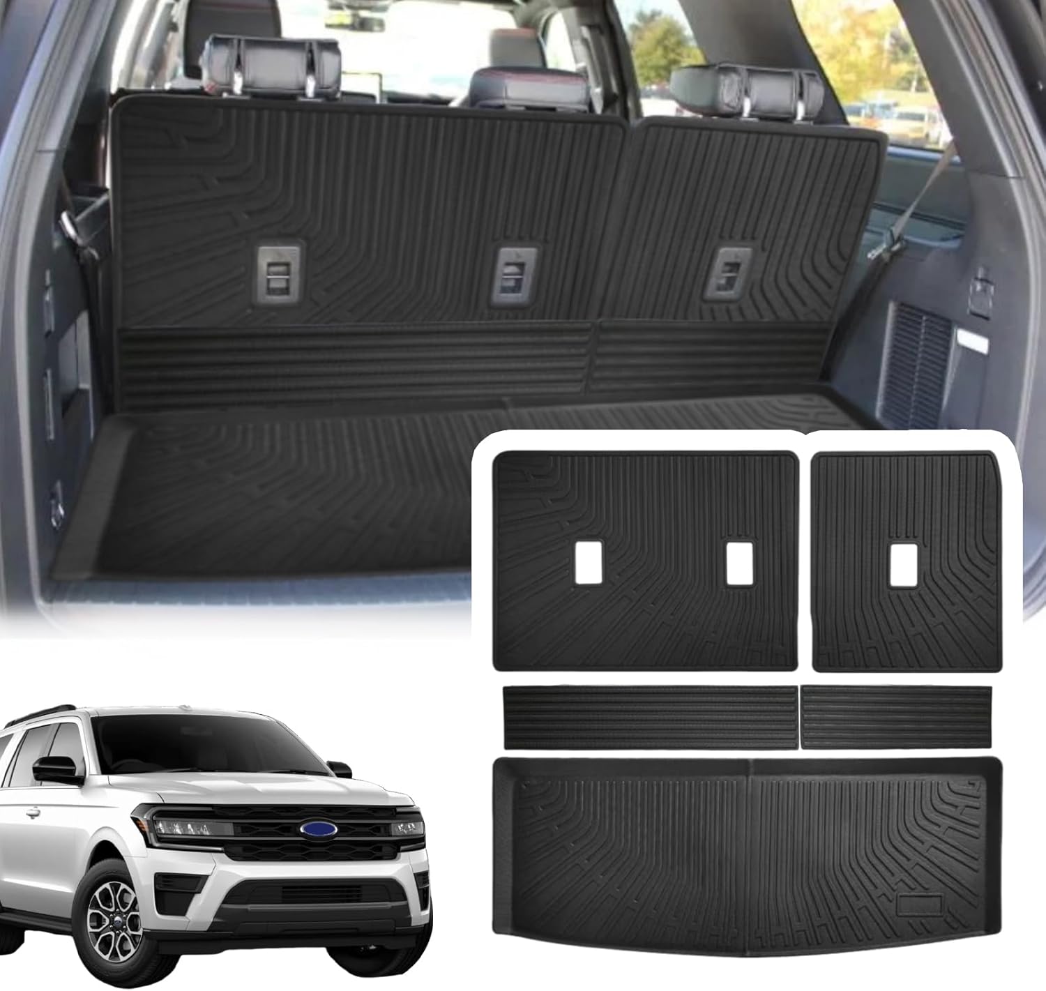 9 PCS Full Set Mats Compatible with 2020-2025 2026 Lincoln Aviator, Floor Mats+Trunk Mats+Backrest Mats (9 PCS)