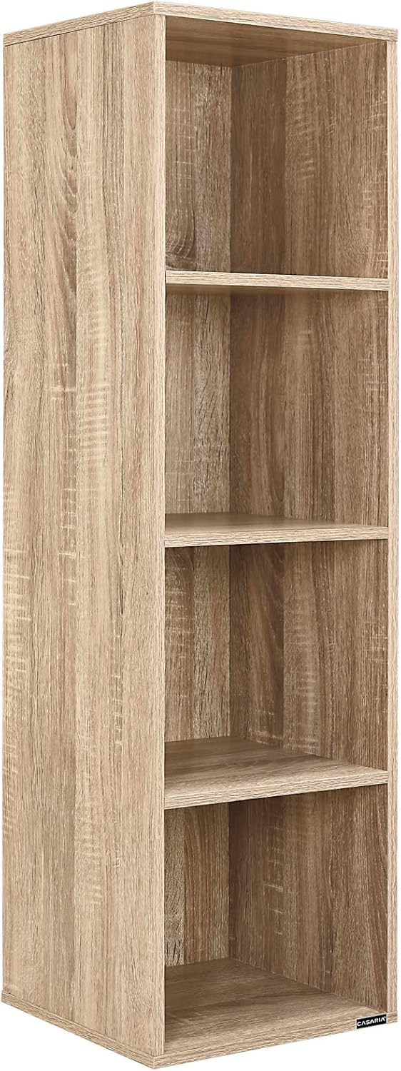 CASARIA Skylar Oak Effect 4 Compartment Freestanding Bookcase 106x30x30 cm