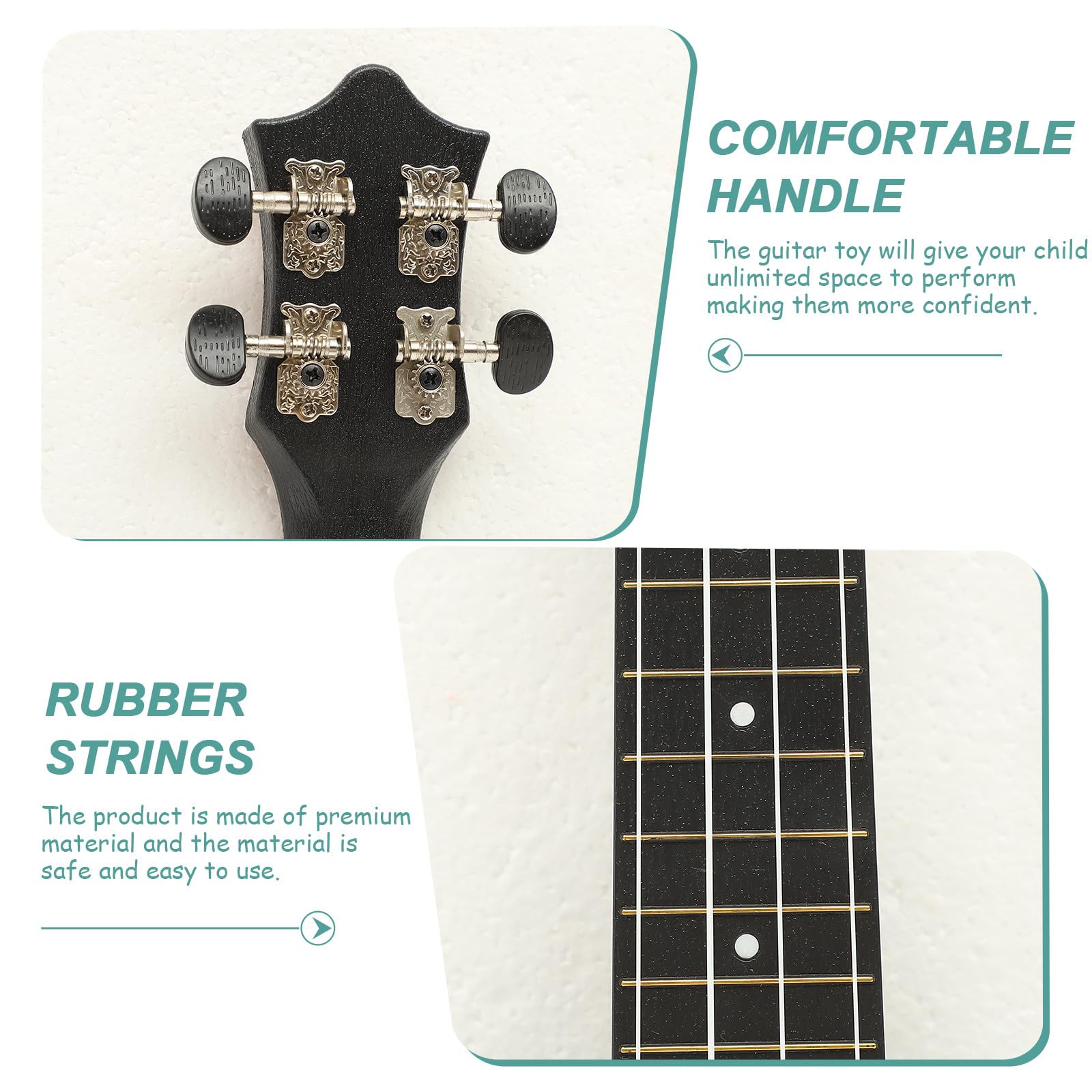 Ciieeo Ukelele Soprano de 21 Pulgadas para Principiantes Niños Cuatro Cuerdas, Material Madera y Fibra de Carbono, Adecuado para Educación Musical y Práctica