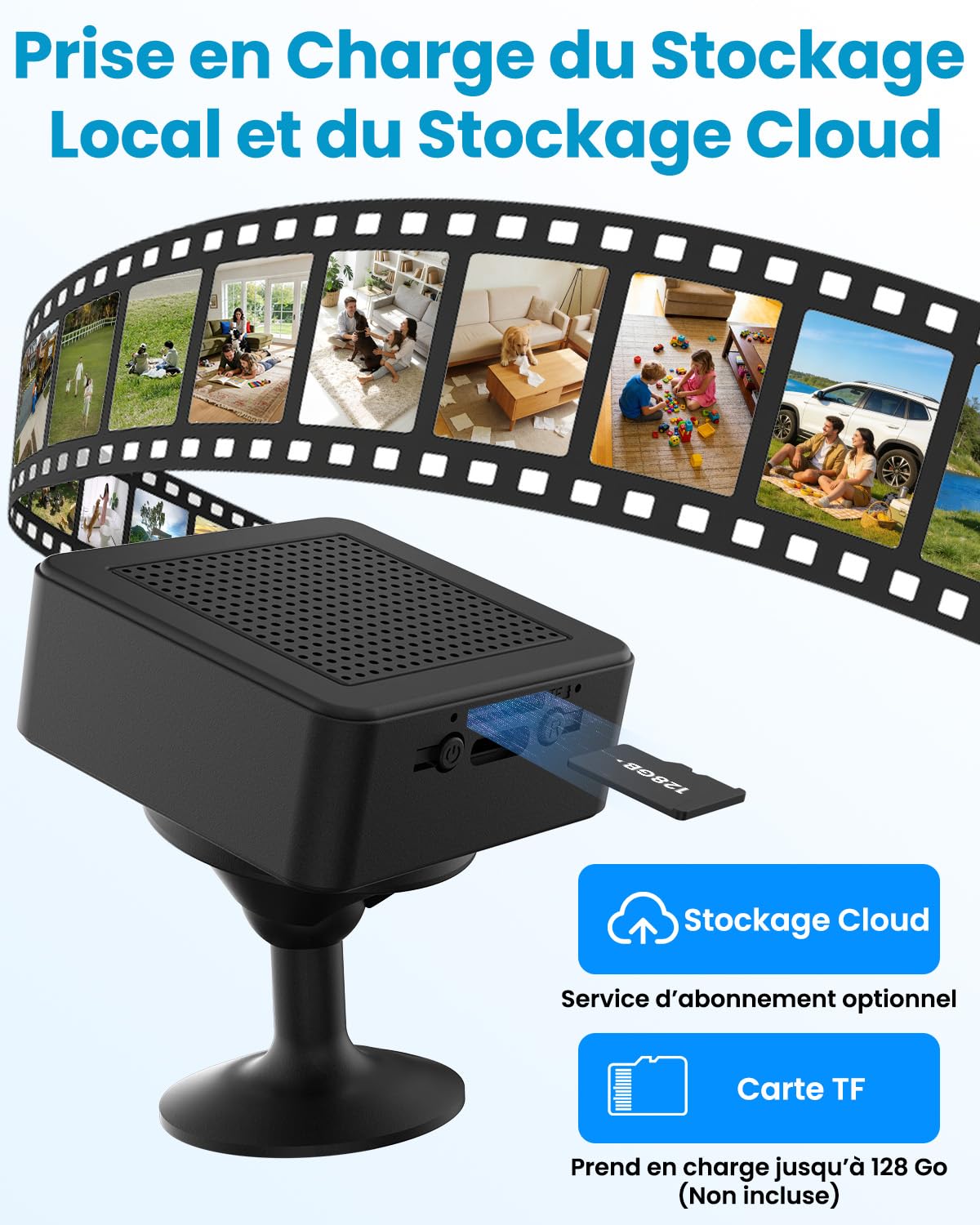 Camera de Surveillance Sans Internet, 4K Mini Camera Espion sans Fil