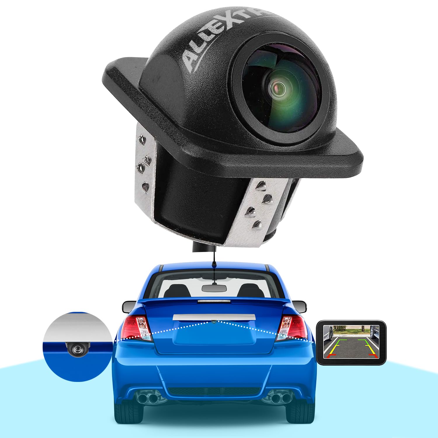 AllExtreme CW-680 170˚Wide Angle HD Display Reverse Camera with Night Vision 1280 x 720 Pixels Water Resistance for AHD Installs