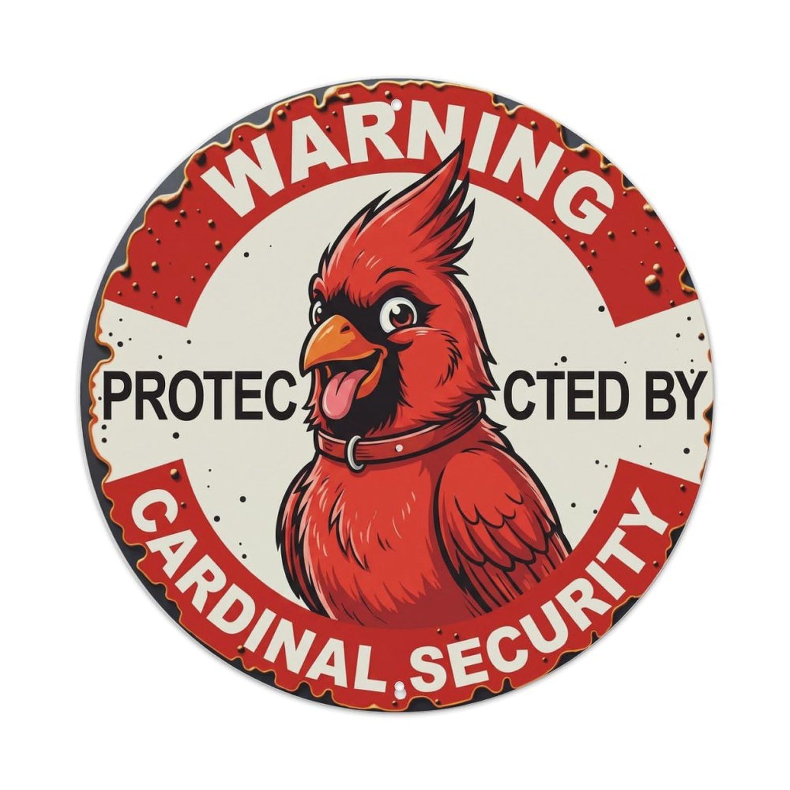 Tgrcjimh Style Metal Tin Sign Warning Protected By Cardinal Security Vintage
