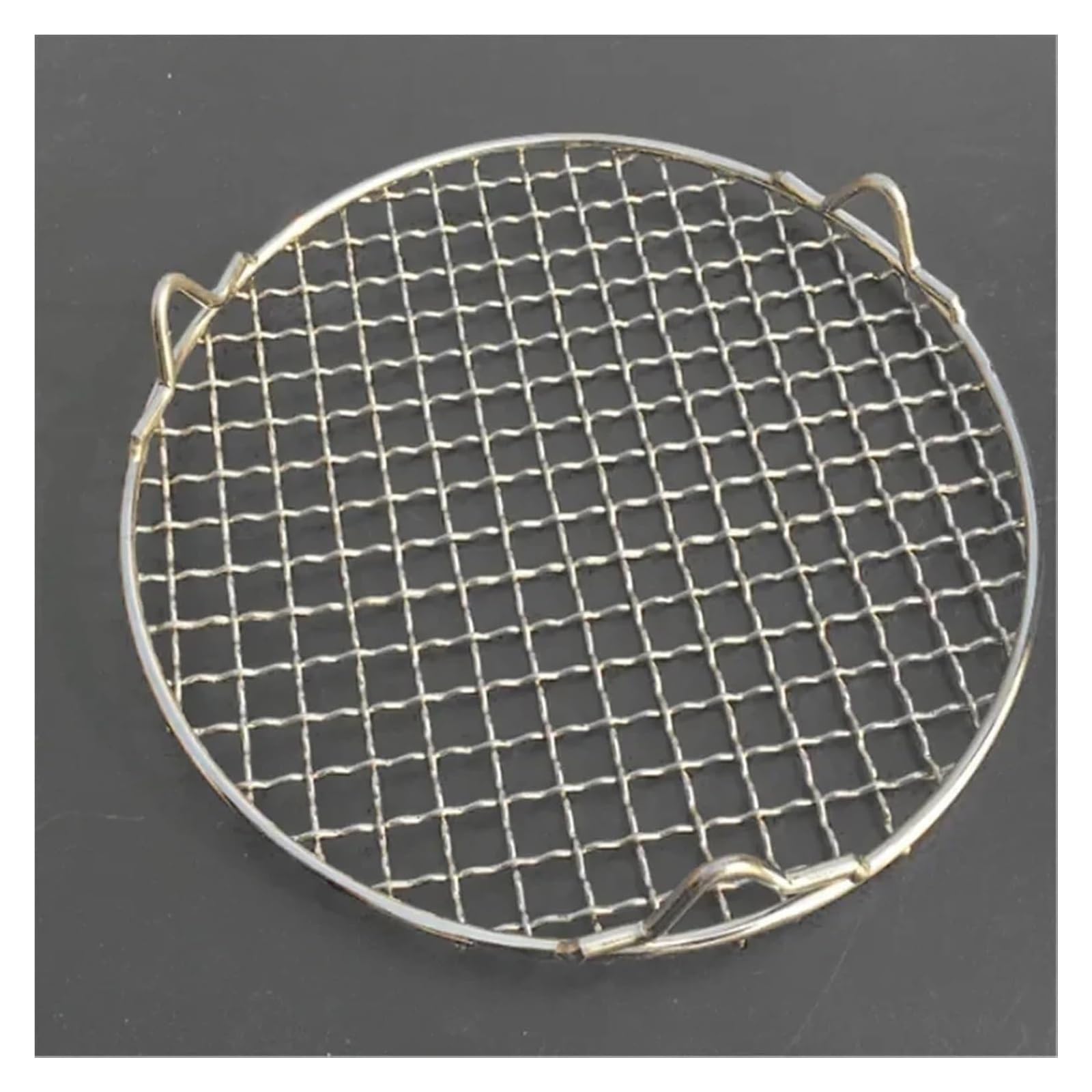 Zapasowy ruszt do grillowania, Okrągła siatka do grilla ze stali nierdzewnej 304 stopką 10-65 cm srebrna pieczenia, palenia, kempingu(26.5cm)