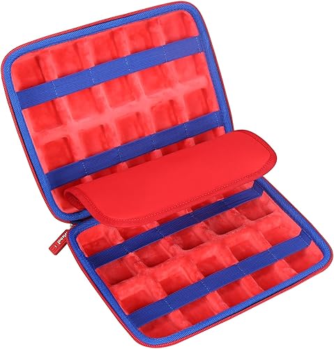 Miniatura 3 de Mchoi Estuche de transporte a prueba de golpes para Hot Wheels 20 coches, organizador de auto de juguete para tu caja de cerillas, color rojo, solo