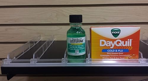 Miniatura 3 de Kit universal de divisor de profundidad y borde de estante ajustable, 1 48 pulgadas de largo con 10 divisor de 1 pulgada de alto