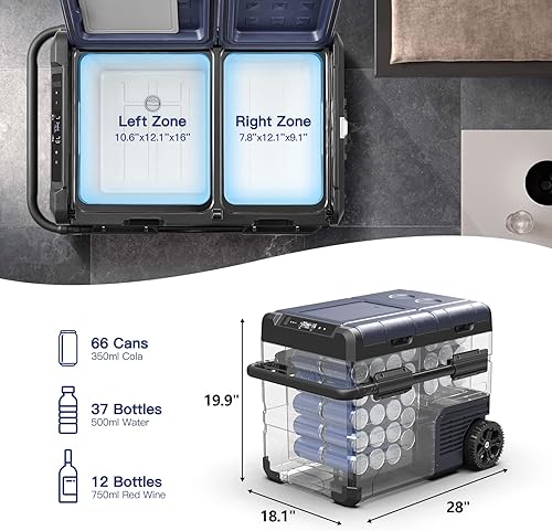 Miniatura 2 de BODEGA Refrigerador portátil de 12 V, refrigerador de coche de 48 cuartos (45 litros), refrigerador de coche RV, refrigerador portátil, refrigerador