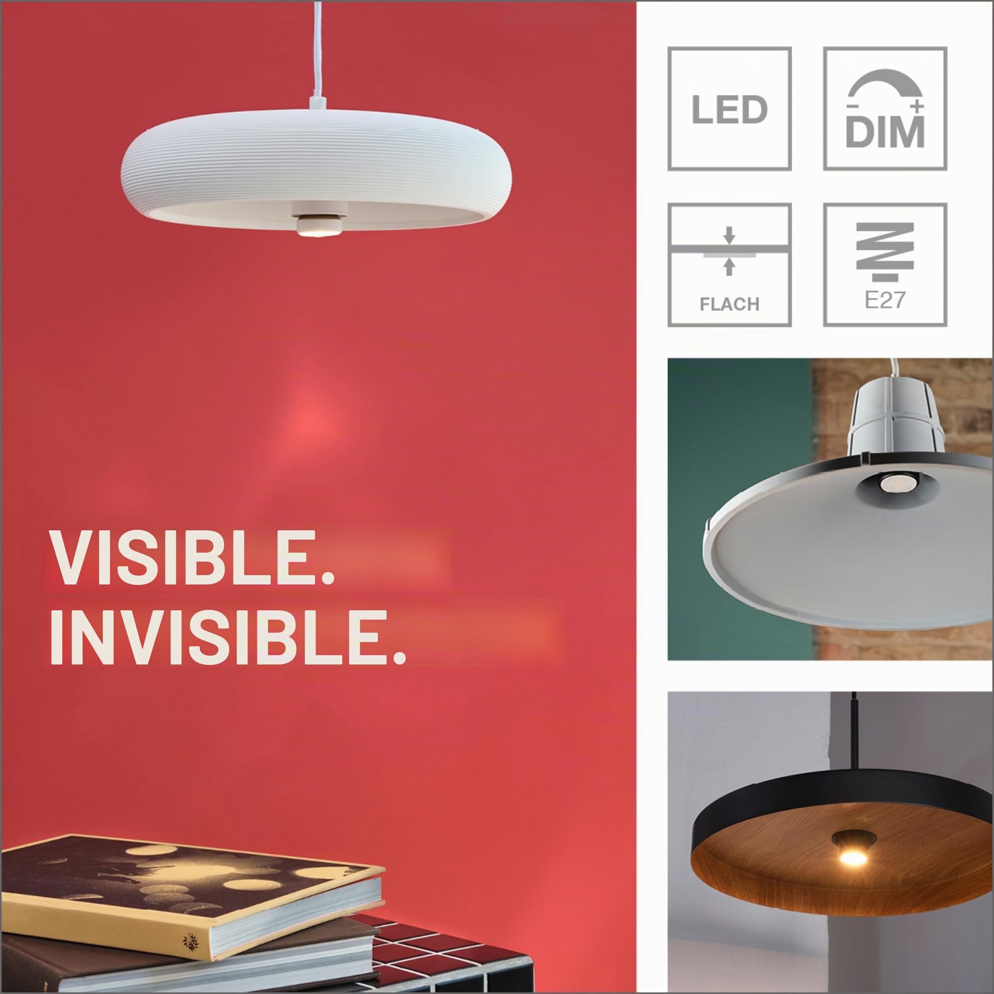 OSRAM Flat Lamp, lámpara LED ultra-compacta y plana con casquillo E27,