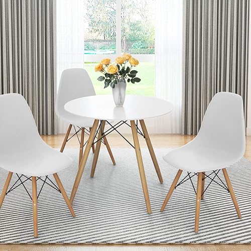 Miniatura 10 de GOFLAME DSW - Sillas de comedor, sillas de plástico con patas de madera, sillas sin brazos de estilo moderno para sala de estar, cocina, dormitorio,