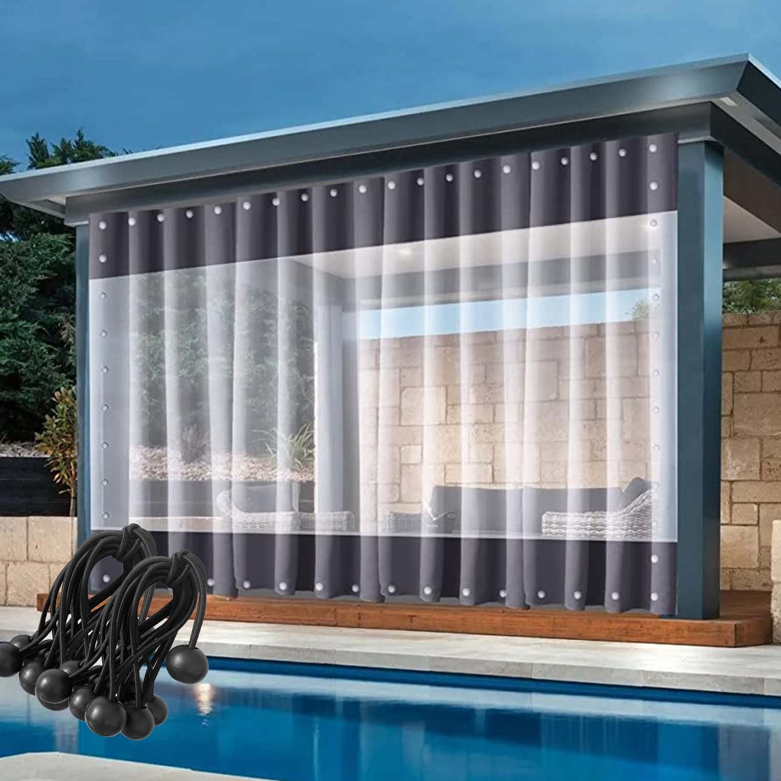 Bâche transparente pour pergola et bâche de protection imperméable en PVC avec œillets