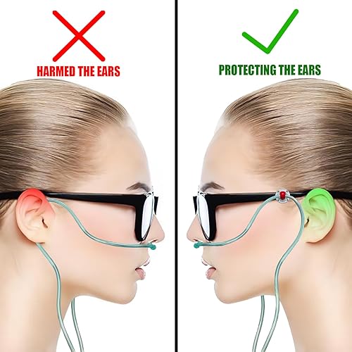 Miniatura 9 de Soporte de tubo de oxígeno para gafas, clips de cánula nasal de oxígeno para protección del oído, cánula de oxígeno nasal para proteger los oídos,