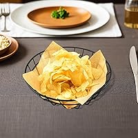 Vista 5 de DOITOOL 2 cestas de pan, cestas de alambre de metal ovaladas cromadas de 7.67 x 2 pulgadas, cestas de comida rápida para servir, contenedores