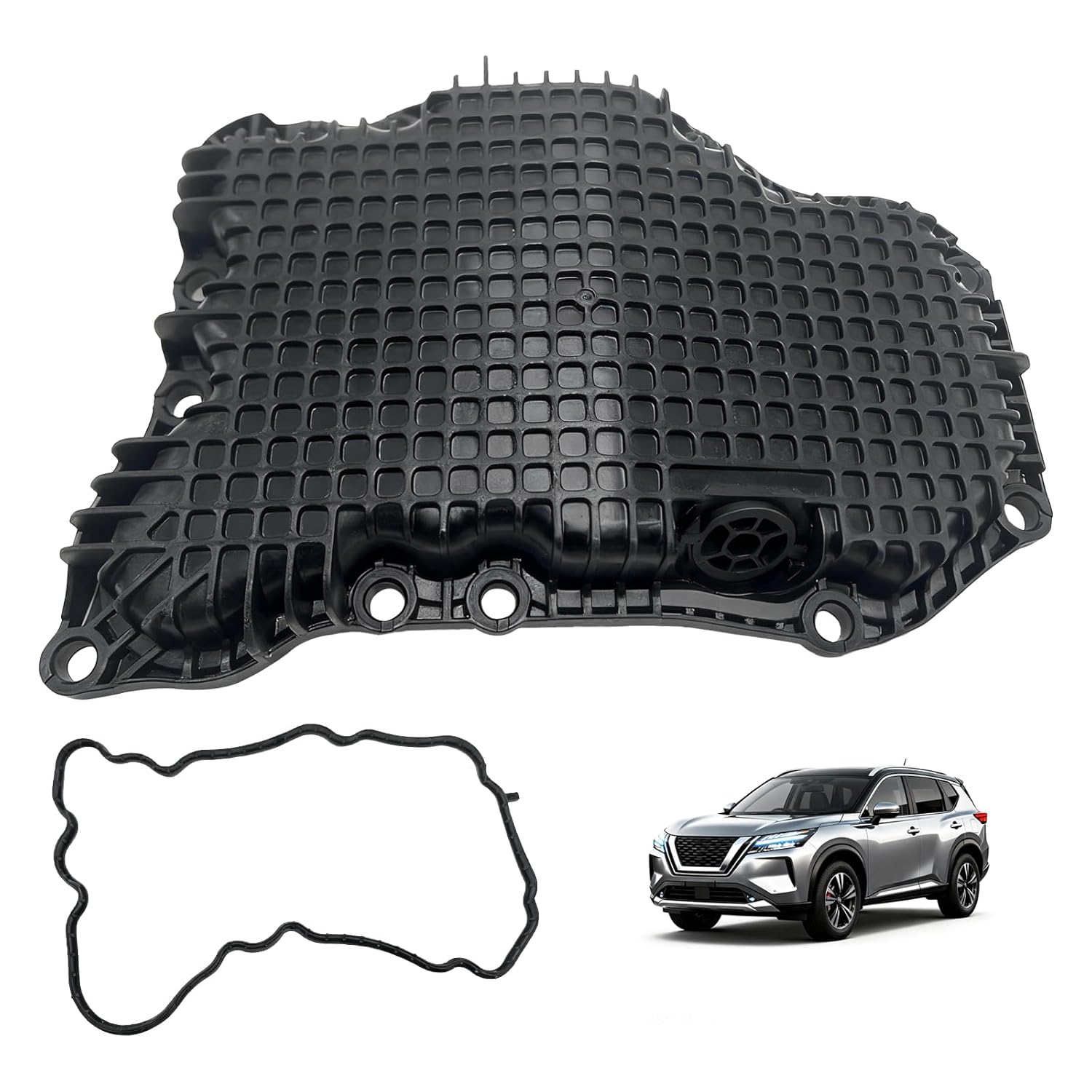 Upgrade 11110-6RC2B 11110-6RC1B Engine Oil Pan with Gasket Drain Plug Fit for Nissan Rogue 2021 2022 2023 2024 1.5L Bolt Columns Replace 111106RC2B 111106RC1B 11110 6RC1B