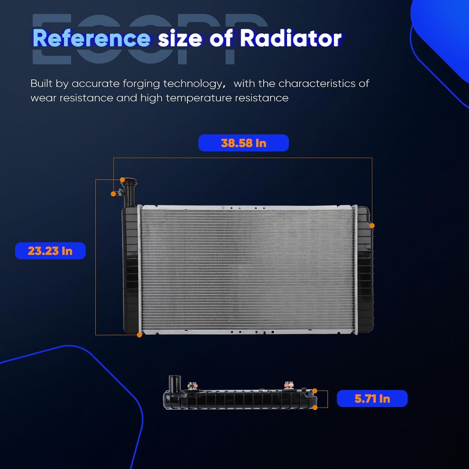 ECCPP 2793 Radiator for 2004-2014 for Chevrolet for Express 1500 4.3L 2004-2006 for Chevrolet for Express 2500 4.3L 2004-2014 for GMC for Savana 1500 4.3L 2005 for GMC for Savana 2500 4.3L