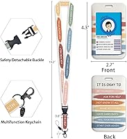 Vista 123 de Giancomics Black ID Badge Holder with Lanyard, Lanyards for ID Badges with Badge Reel Retractable Heavy Duty, Lanyard with ID Holder Keychain Clip