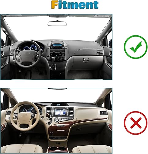 Miniatura 5 de Xotic Tech - Alfombrilla para consola central precortada, antideslizante, protector solar antirreflejos, cubierta negra, compatible con Toyota
