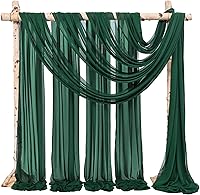 Vista 263 de Tela para envolver arco de boda, 4 paneles de 28 x 20 pies, cortinas de arco de boda rosa para ceremonia, cortinas de tela de gasa para cenador