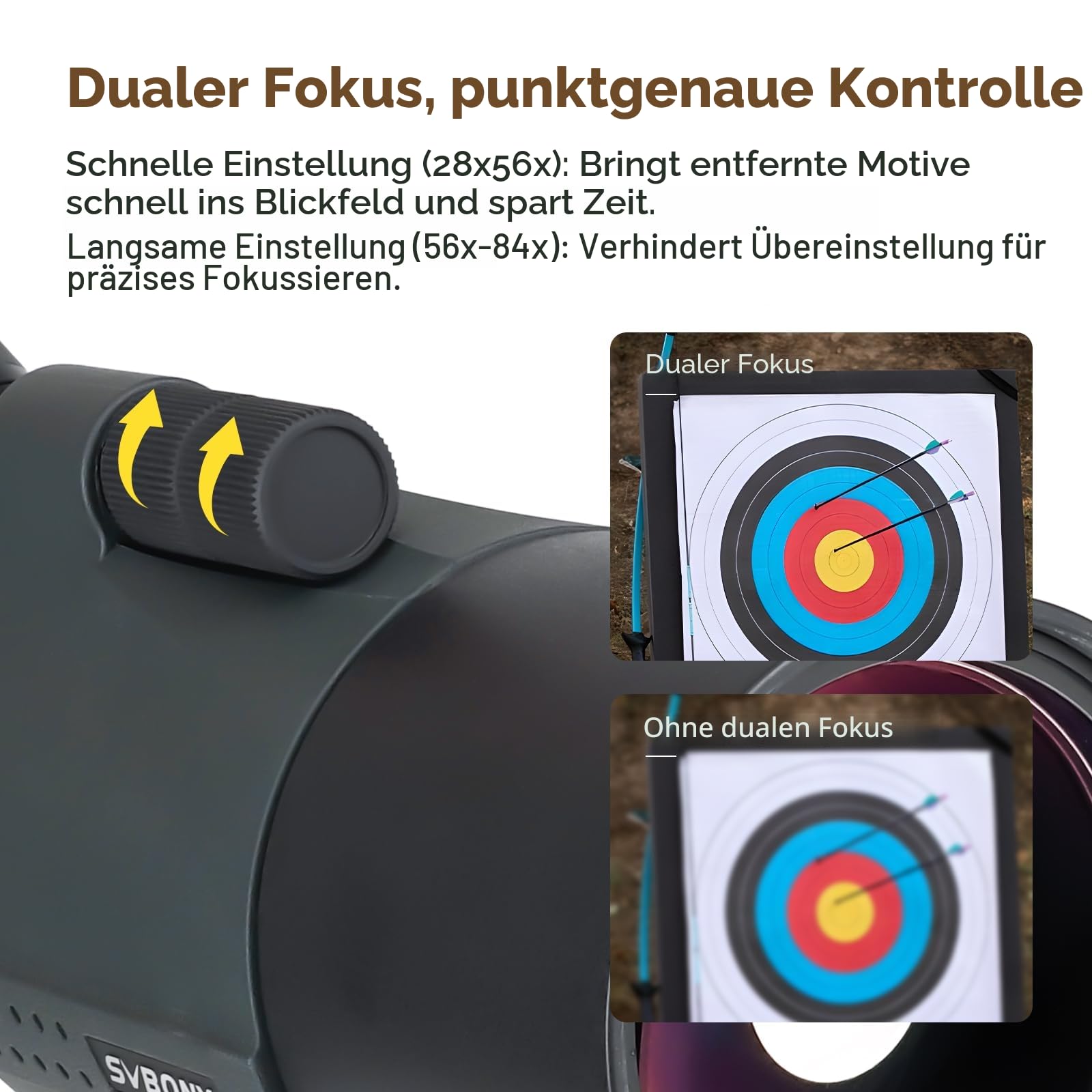 SVBONY SV41Pro 80 mm Mak Spektiv, 28-84-fach Zoom-Okular, 1,8 kg, Spektiv für Vogelbeobachtung und Astronomie