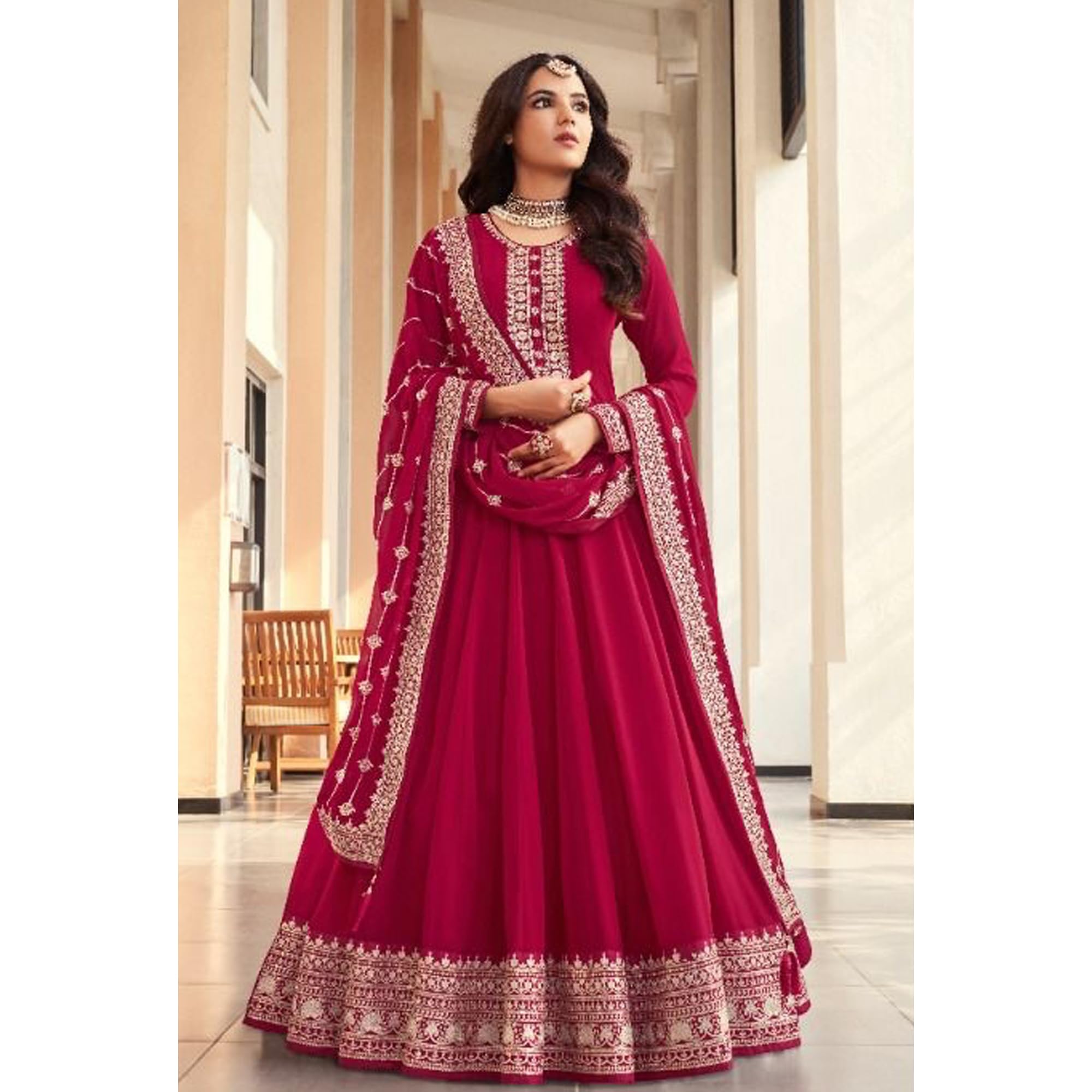 Przebranie weselne piękne designerskie garnitury w stylu Anarkali Lengha indyjskie szwy Shalwar Kameez, Wybór 2, rozmiar uniwersalny