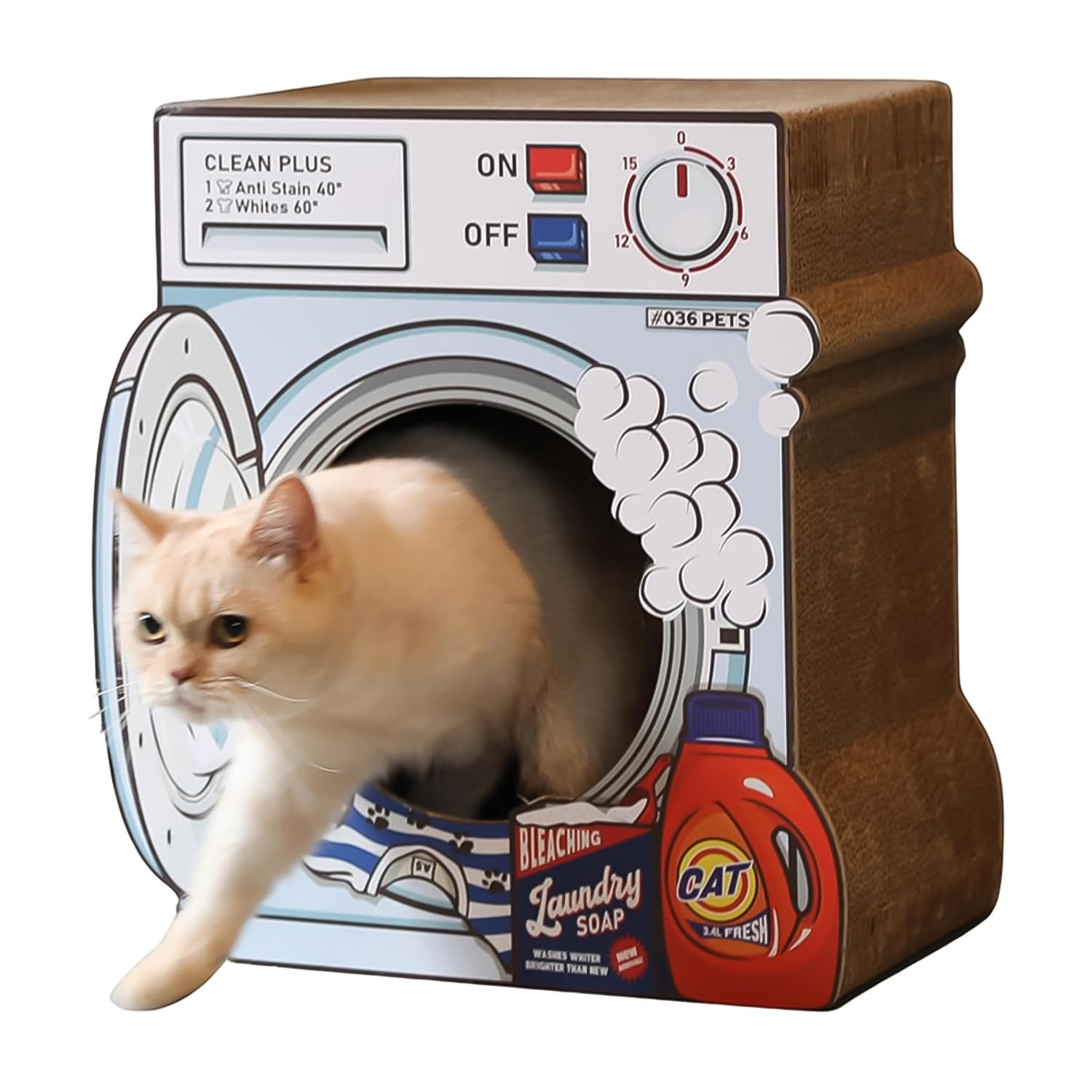 オーサムストア　猫　ネコ　爪研ぎ　洗濯機 Amazon | 【超高密度ダンボール採用】 猫 爪とぎ ランドリー