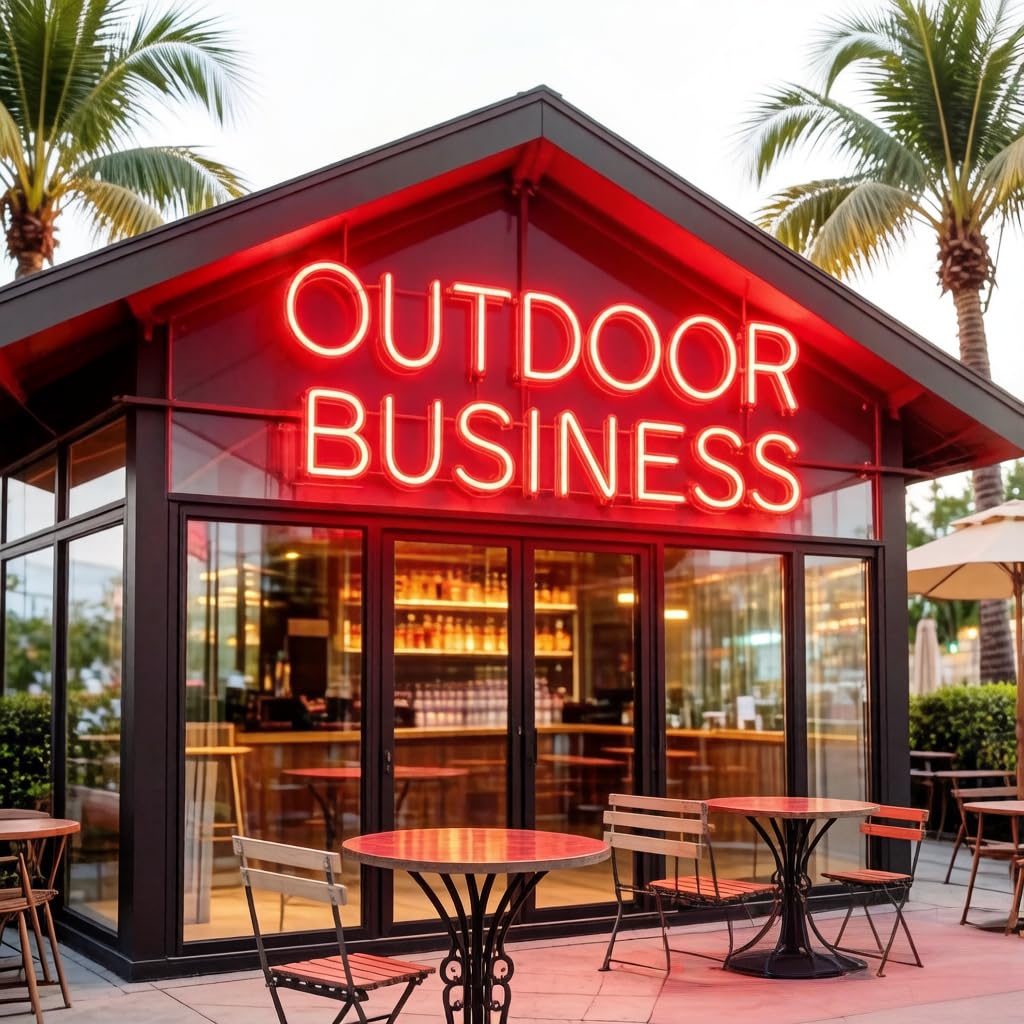 Large Outdoor Neon Signs for Business, Professional Custom Outdoor LED Sign for Patio, Dimmable Personalized Waterproof IP67 Light up Sign for Outside