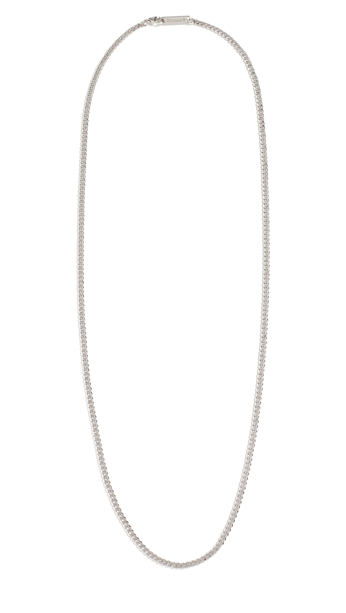 MiansaiMen's 3MM Sterling Silver Cuban Chain Necklace, Silver, One Size