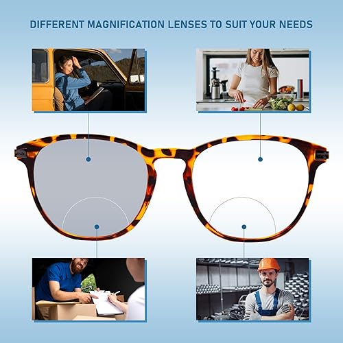 Miniatura 4 de LianSan Gafas de lectura bifocales fotocromáticas para mujeres y hombres, lectores redondos de borde completo TR90 prémium
