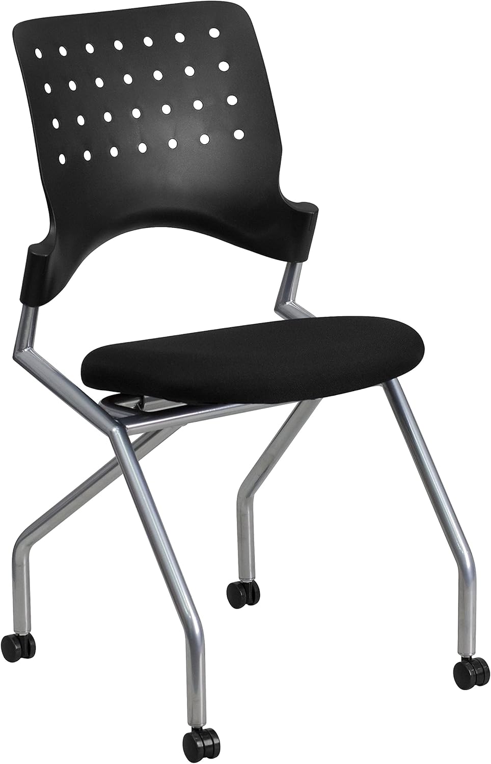 Flash Furniture Richfield 2 Pk. Galaxy Mobile Nesting Chair with Black Fabric Seat