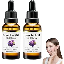 Bakuchiol Oil Organic Cold Pressed of 30,000 PPM, 2026 New Advanced Bakuchiol Serum for Face, Hydrating & Firming Anti-Aging Skin Care, Natural Ingredients for All Skin Types 2 Bottle