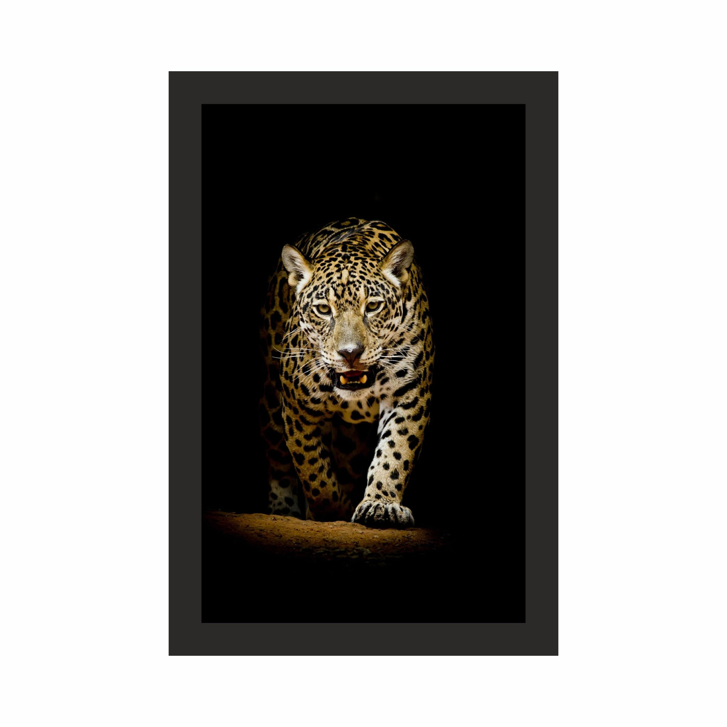 Jaguar Wildlife Wall Art Frame 12x18 Inch