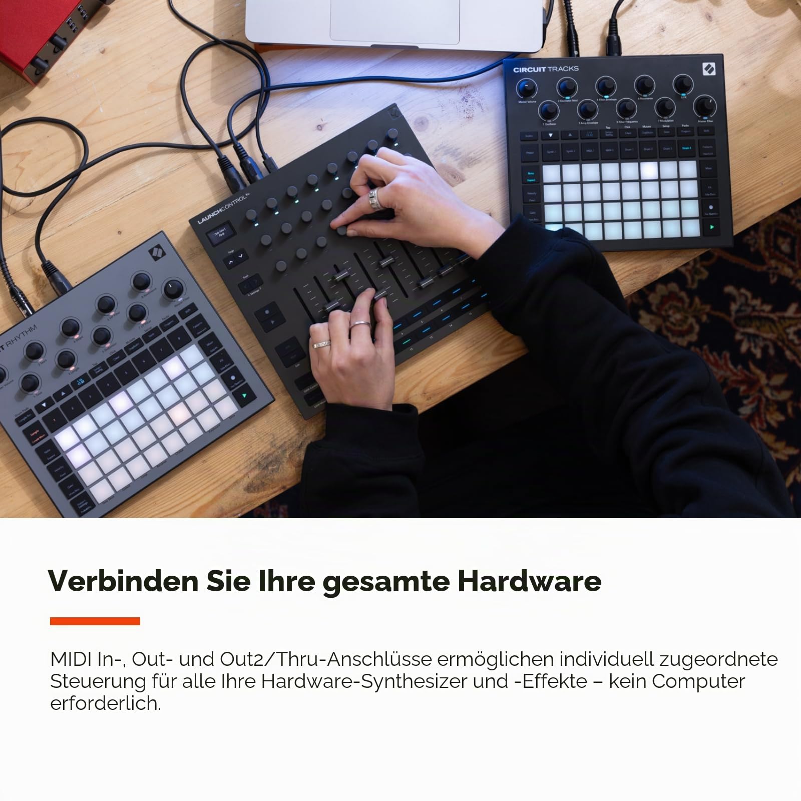 Novation Launch Control XL 3 – USB-Stromversorgung, MIDI-Bedienoberfläche und Mixer für DAW- und Hardware-Integration mit 8 Fadern, 24 Endlosdrehreglern, 5-Pin-MIDI-E-A und Musiksoftware-Bundle