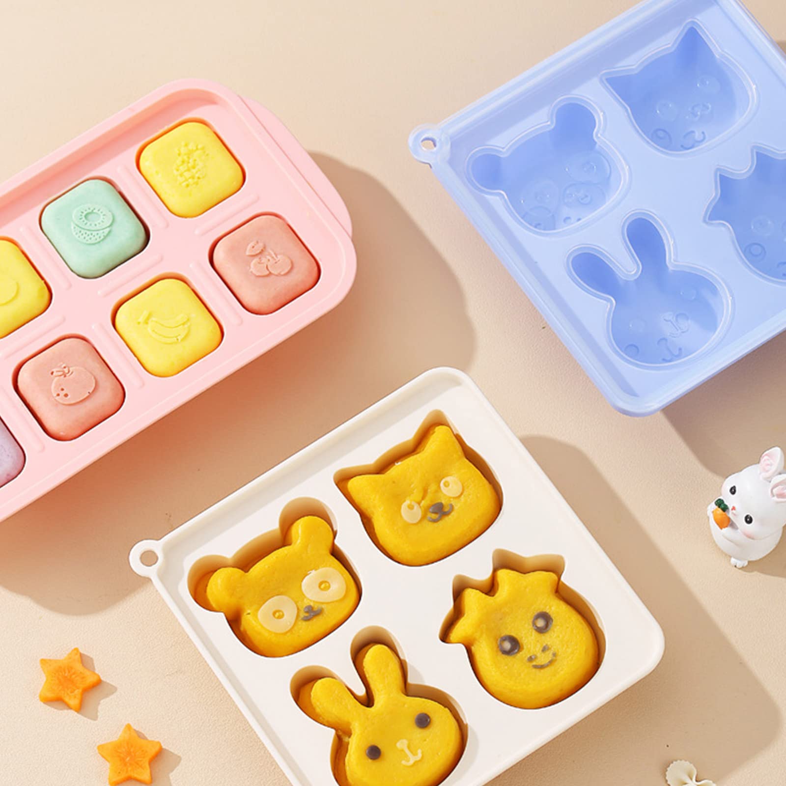 Stampi per ghiaccioli ， Stampi for dolci in silicone 16 stili, regali perfetti for gli amanti della pasticceria(E,D)