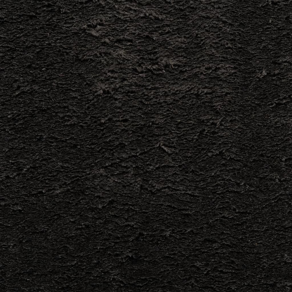 Teppich HUARTE 120x170 cm Kurzflor Schwarz, Weicher Wohnzimmerteppich, Strapazierfähiger Bodenteppich für Schlafzimmer und Flur, 18 mm Florhöhe, Wohndeko