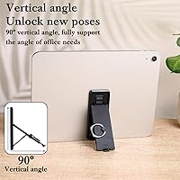 Vista 5 de Universal Tablet Ring Holder Black Tablet Stand Foldable Multi Angle Tablets Grip Stand Adhesive Tablets Kickstand Attachment Desk Accessories for