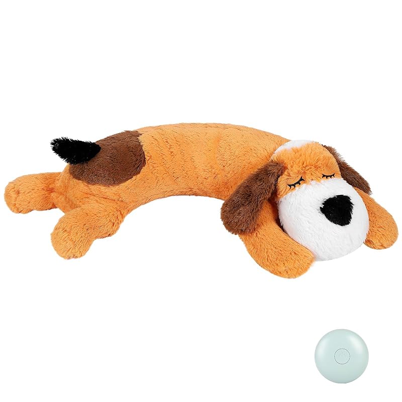 Brinquedo de Pelúcia com Simulador de Batimentos para Cães e Gatos WEOK, 1 unidade, big brown and white