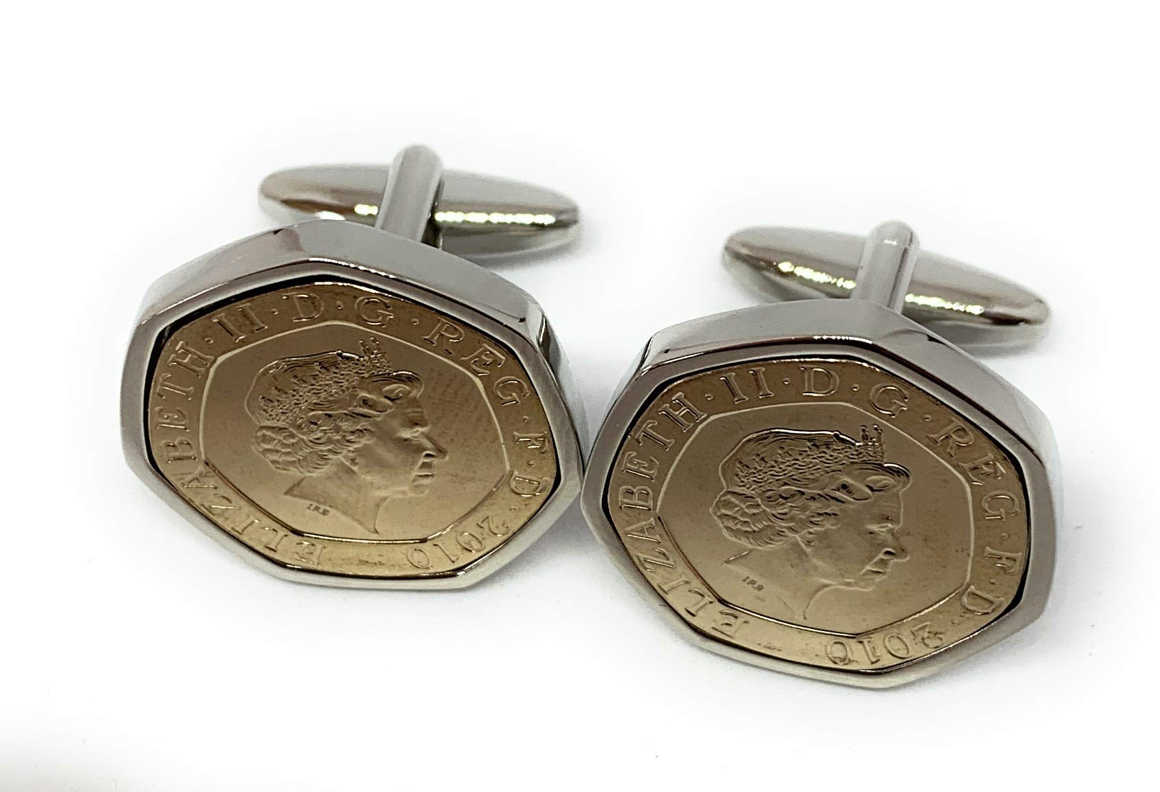 Premium 2010 Original 20p for a 15th Crystal Wedding Anniversary Cufflinks Steel Wedding