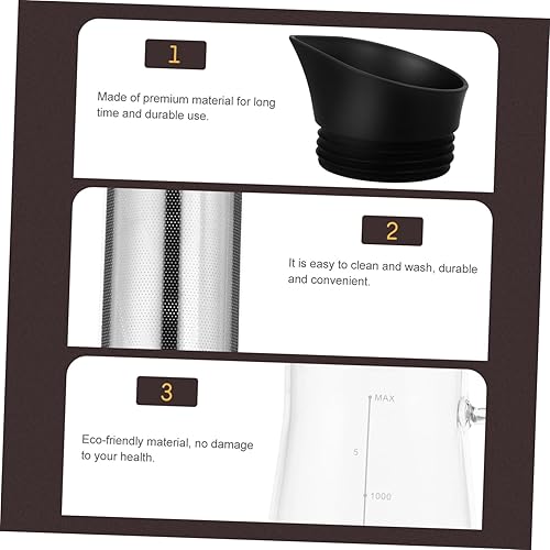 Miniatura 6 de KICHOUSE Jarra de filtro de hojas sueltas, cafetera de café en frío, cafetera de café expreso, infusor de té helado, vidrio para verter la tetera de