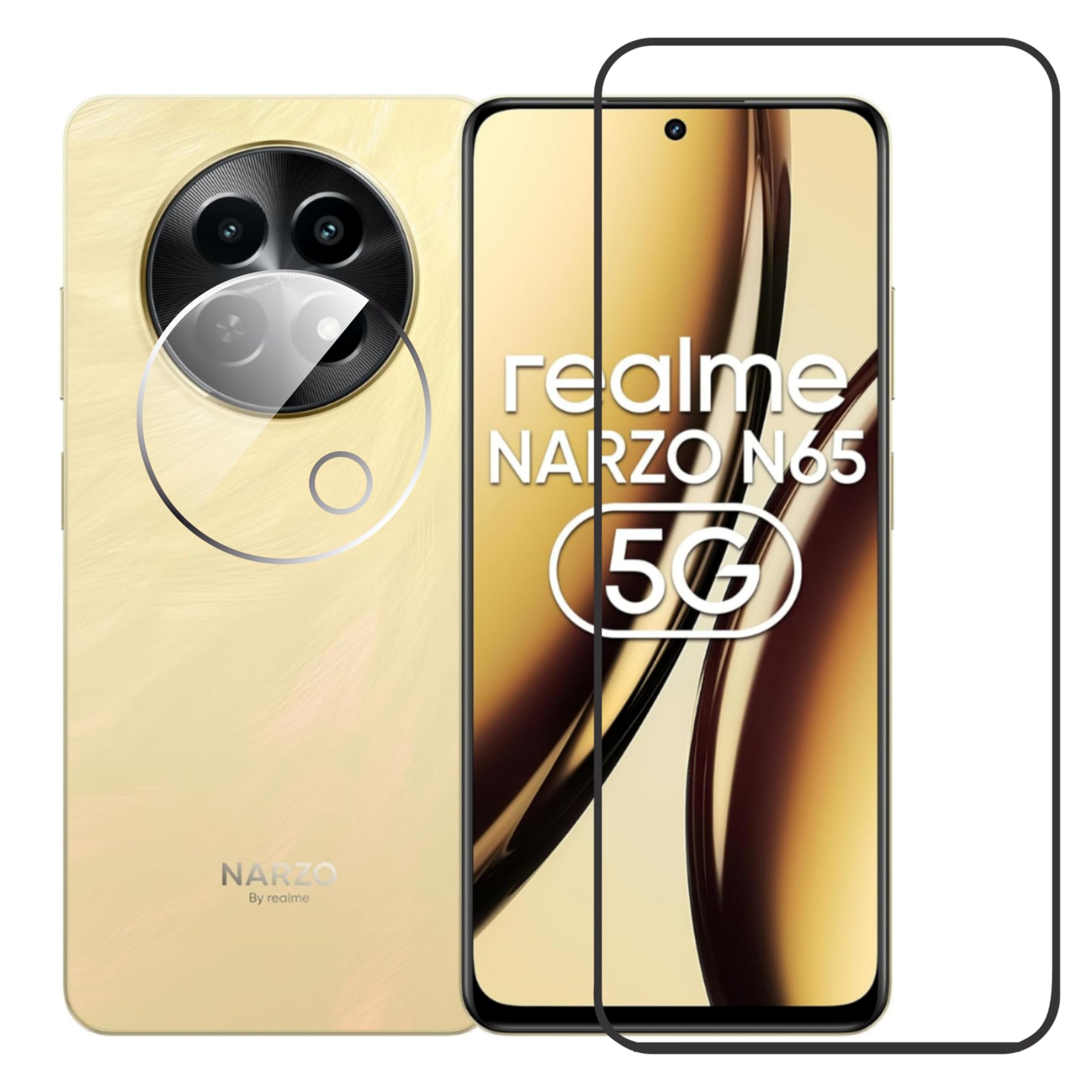 emunks realme narzo n65 5g Tempered Glass with Camera Lens Protector Screen guard(Case Friendly,2 in 1 Combo) (B0D5YWKPQK) Amazon Price History, Amazon Price Tracker