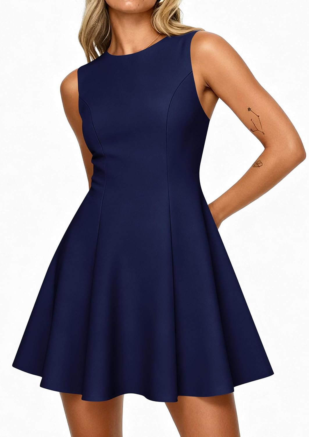 PRETTYGARDEN Cocktail Dresses for Women 2026 Summer Formal Boat Neck A Line Spring Elegant Graduation Party Mini Dress - Image 6