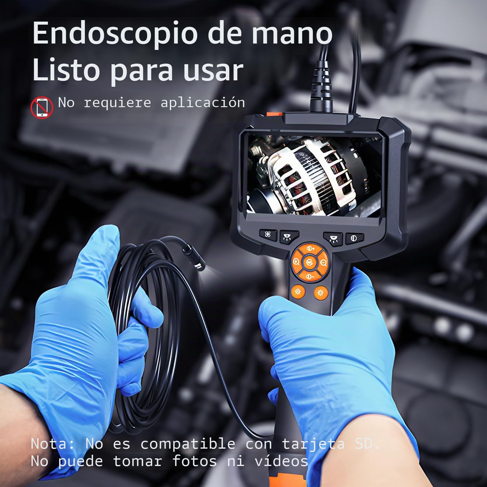 Cámara Endoscópica de Doble Lente, AOPICK 1080P HD 4,3" Pantalla IPS Endoscopio Camara de Inspeccion con 8+1 Luces LED, Camara Inspeccion Tuberias Impermeable IP67, Cable Semi-Rígido de 5M