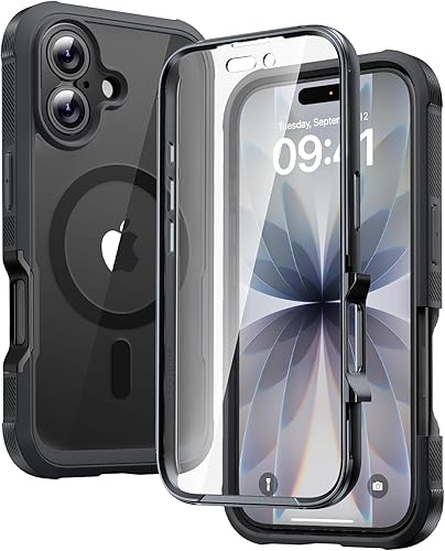Miniatura 141 de Diaclara Funda magnética diseñada para iPhone Air, protector de pantalla de cuerpo completo, compatible con MagSafe, funda militar a prueba de Azul