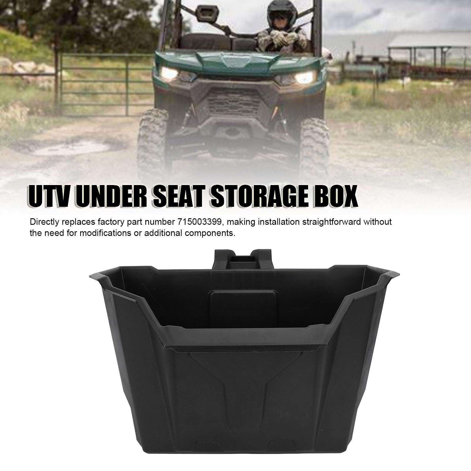 Fabater 4 Gal/15L Treiber Untersessen Speicherbehälter Kompatibel mit/Verteidiger MAX, UTV Unter Sitzlagerbox für HD5 HD7 HD8 HD9 HD10 2016 Bis 2025, 715003399