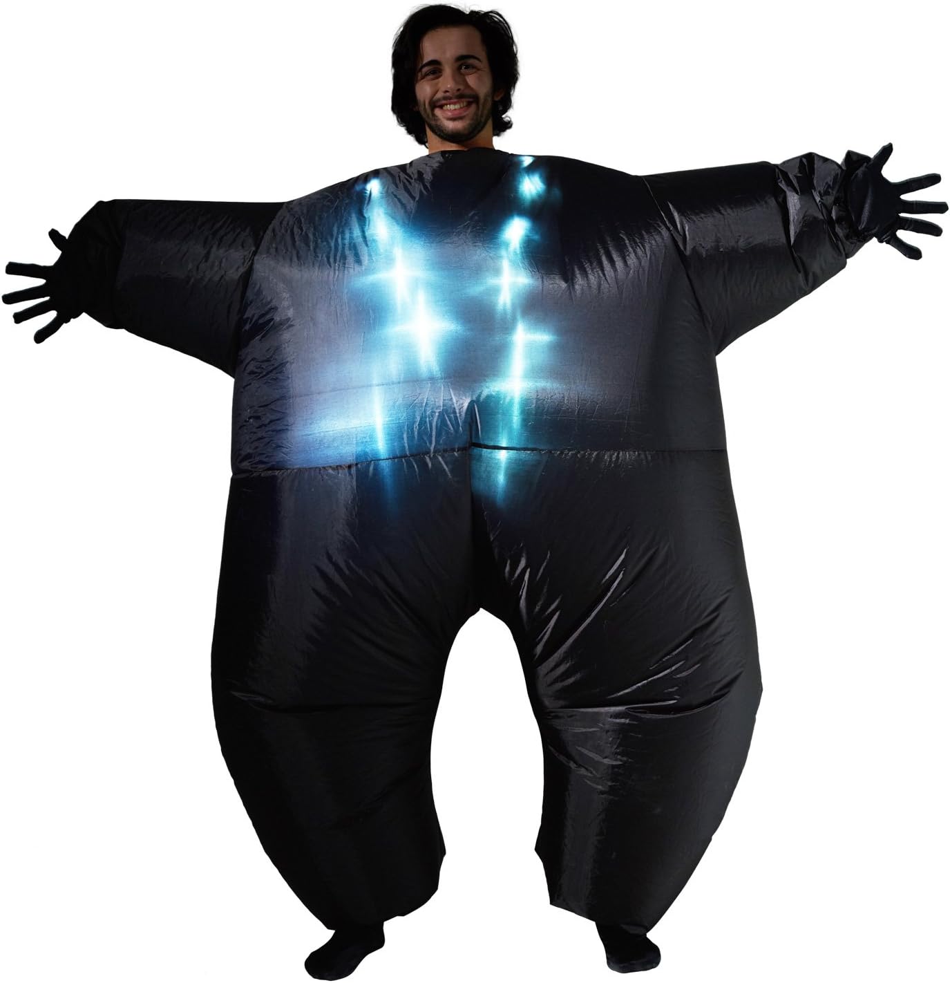 Morphsuits Black Light-Up Inflatable Megamorph Blow Up Costume - One Size fits Most