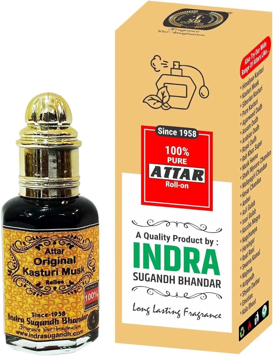 Attar For Men|Women - Pure & Original Kasturi Rich & Divine Deer Musk Long Lasting Oil Fragrance 12Ml Rollon Pack