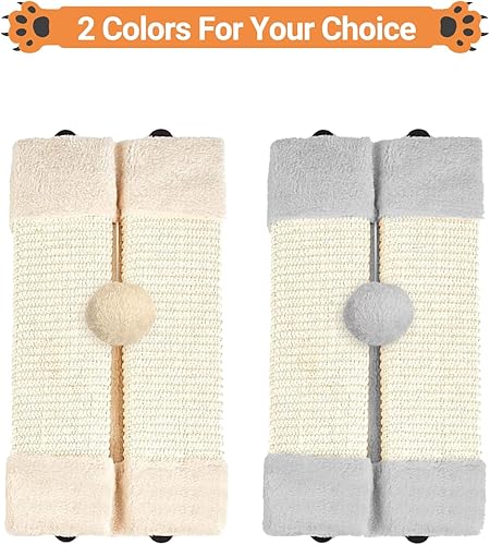 Miniatura 7 de BNOSDM Paquete de 2 rascadores de pared de esquina para gatos, almohadillas para arañazos de mascotas para gatos, tabla de rascar vertical,